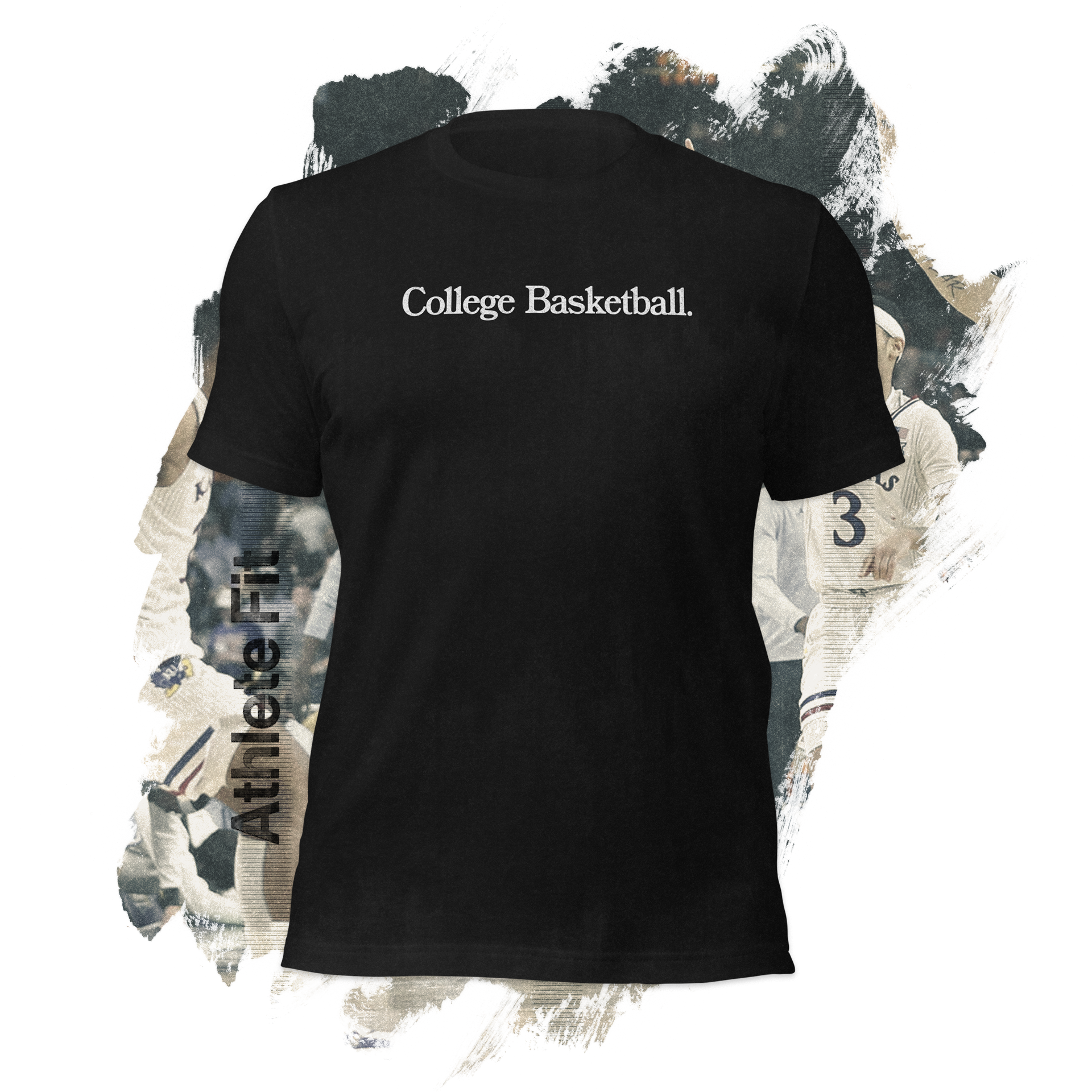 College Basketball Tee | Black | Athlete Fit