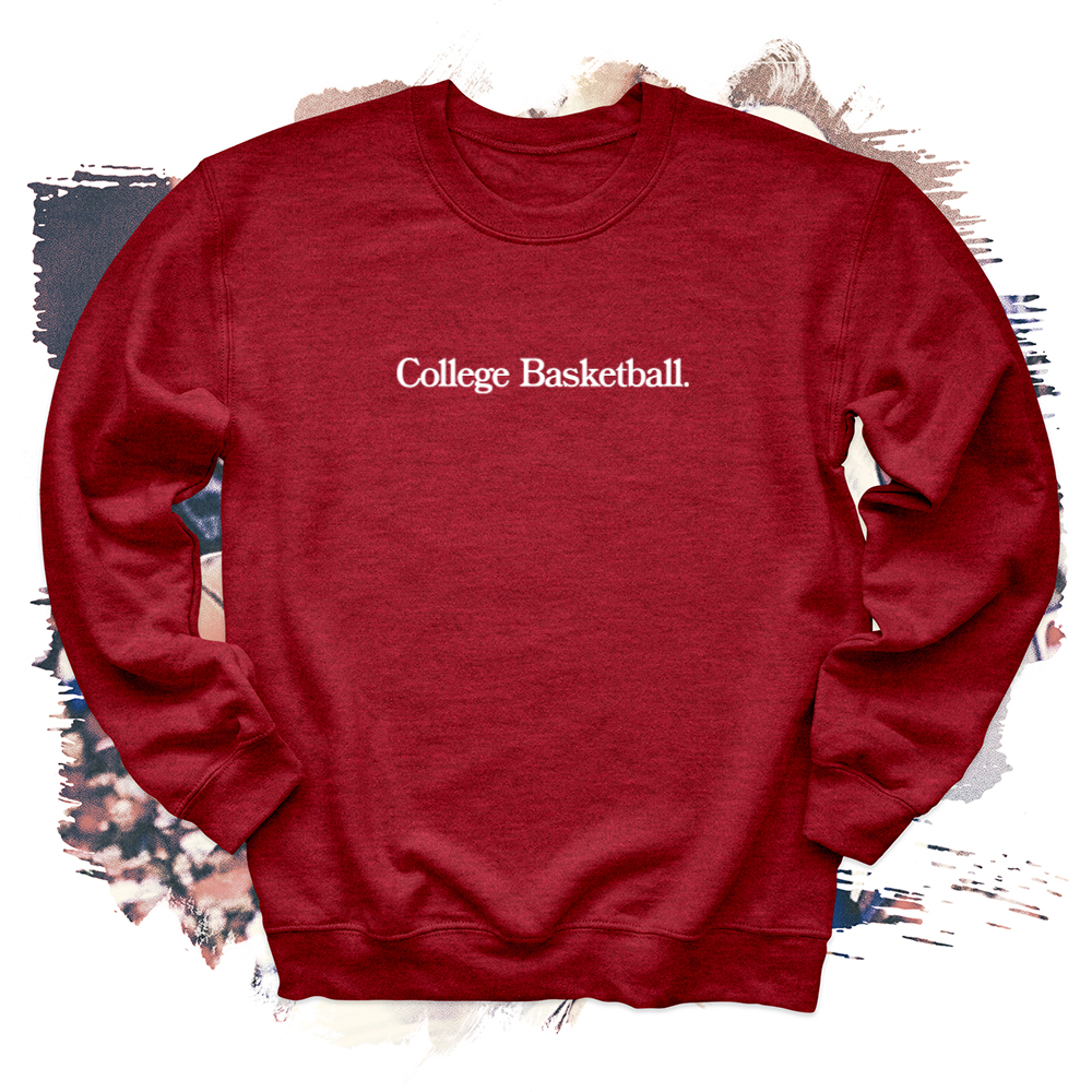 College Basketball White Crewneck