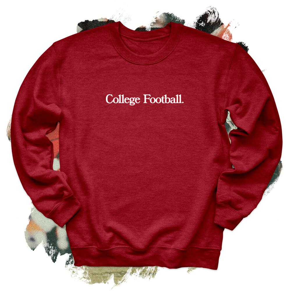 College Football White Crewneck