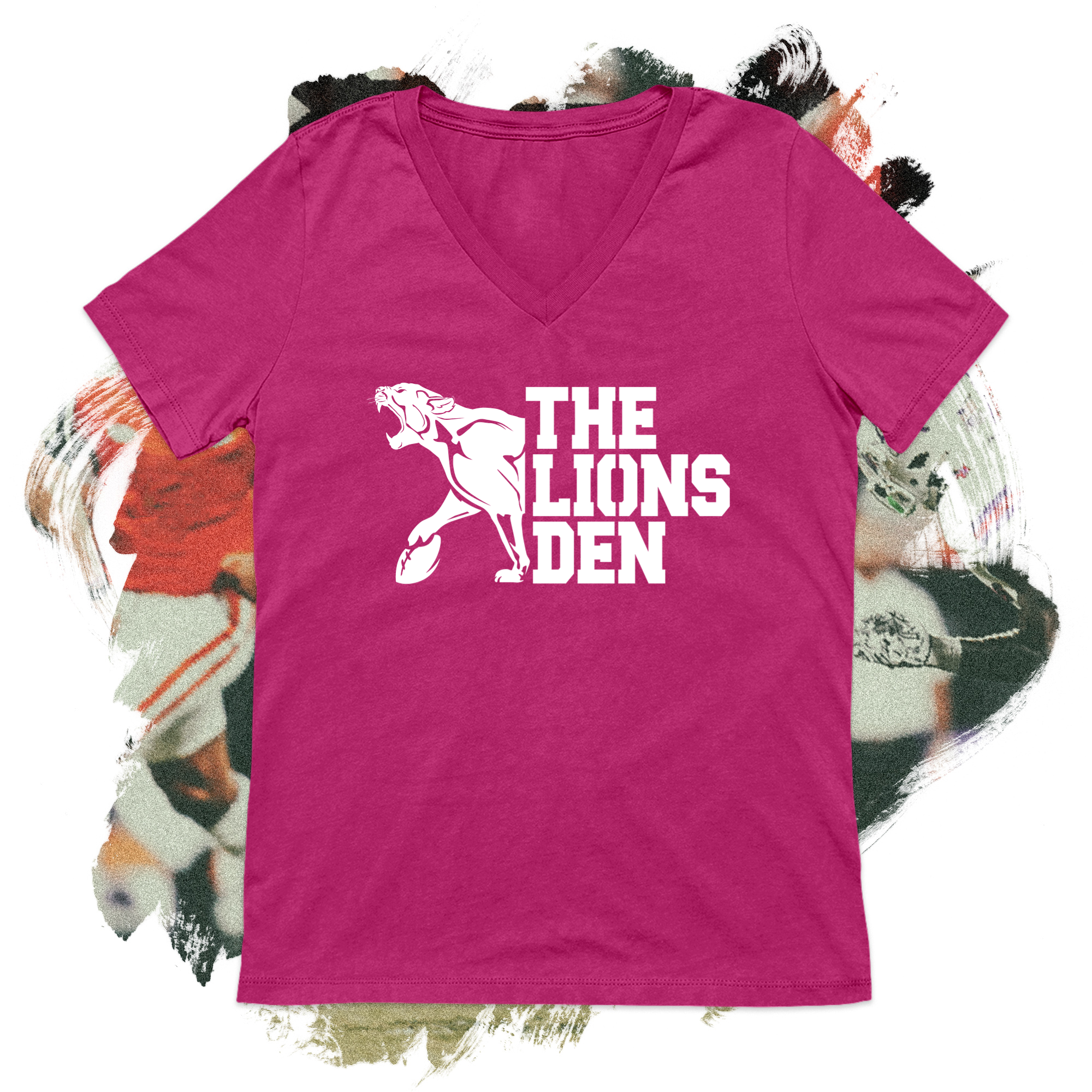 The Lions Den White V-Neck