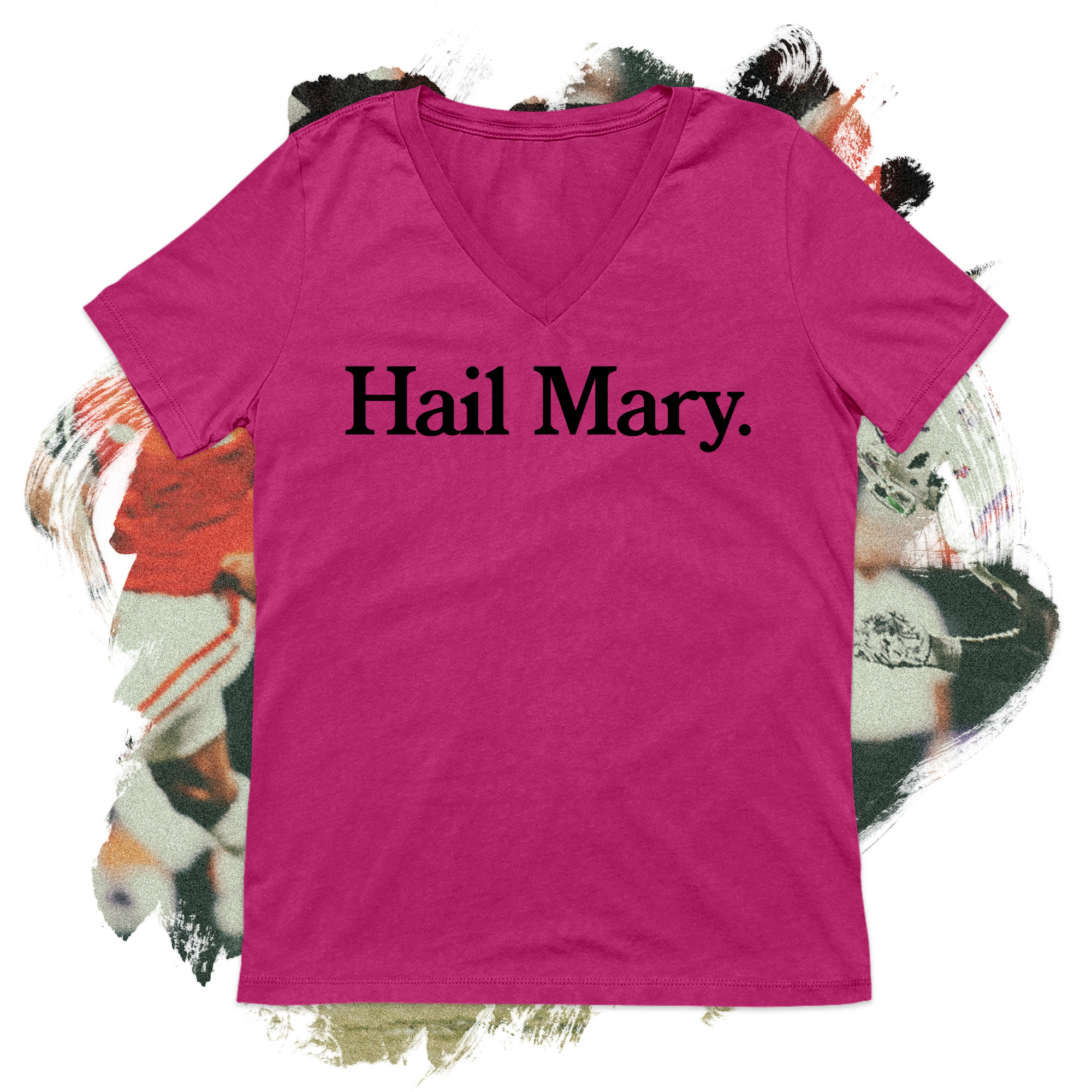 Hail Mary Black Football V-Neck