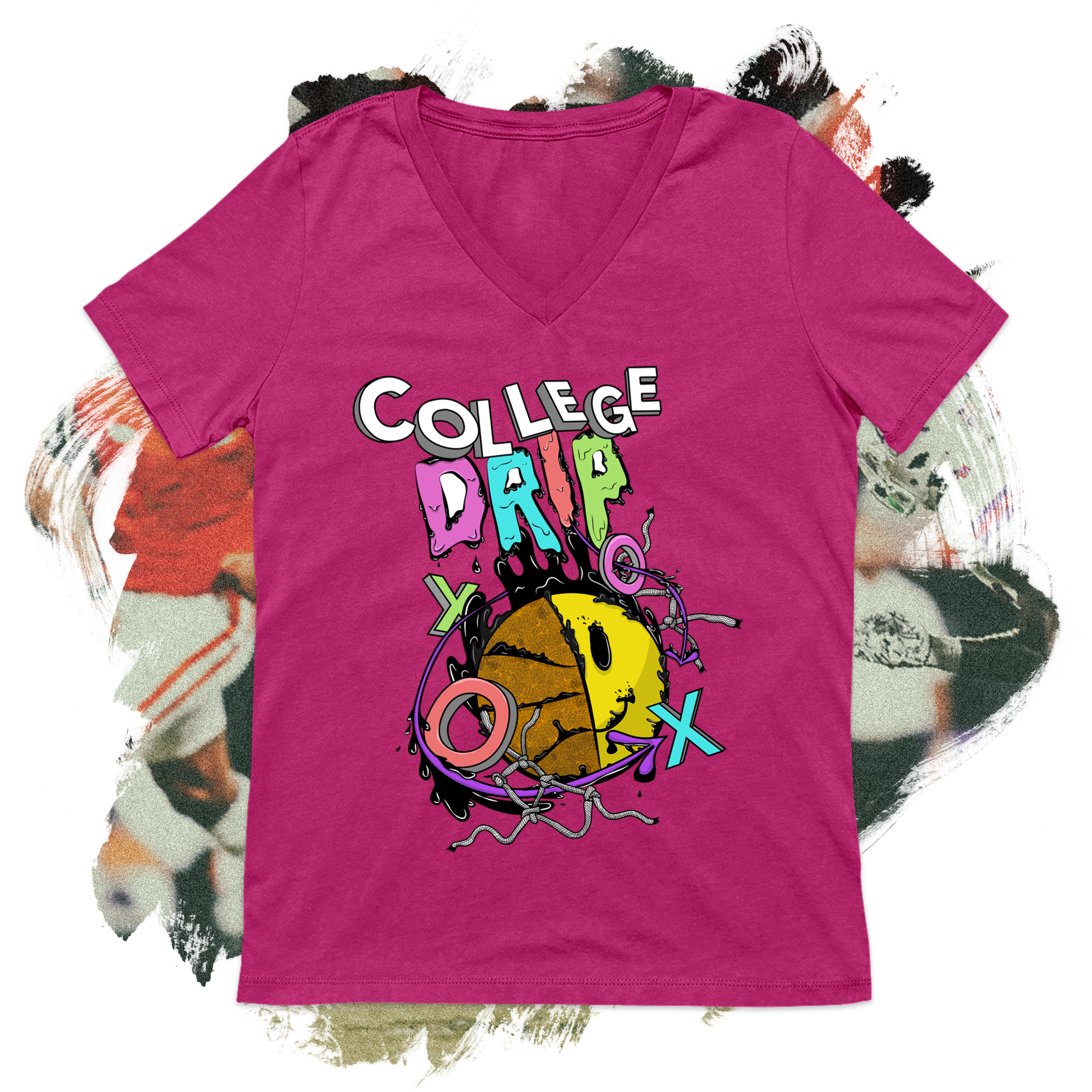 College Drip Color V-Neck