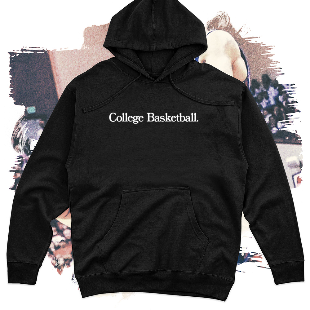 College Basketball White Midweight Hoodie