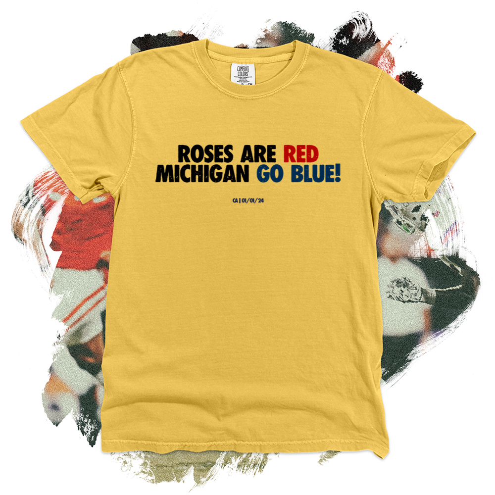 Roses Are Red Michigan Go Blue Comfort Blend Tee