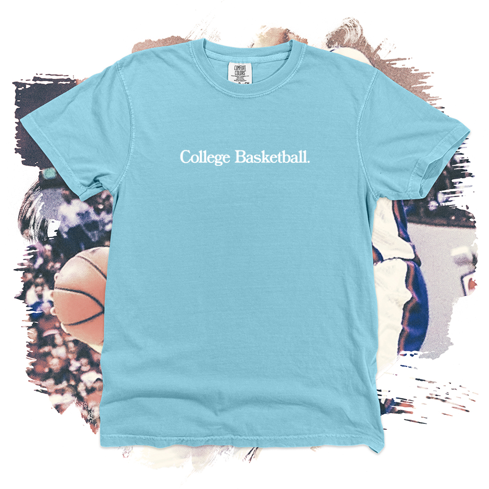 College Basketball White Heavy Cotton Tee