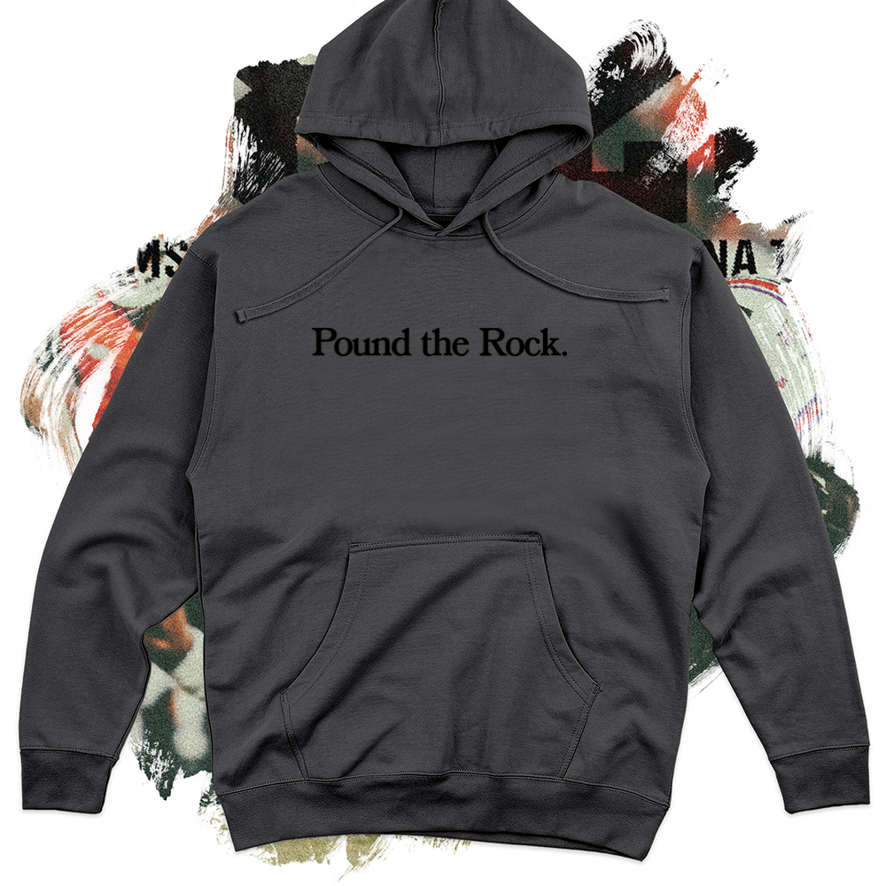 Pound the Rock Black Football Midweight Hoodie