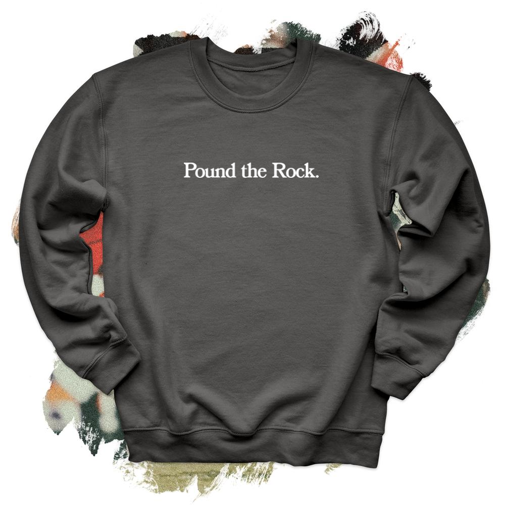 Pound the Rock White Crewneck