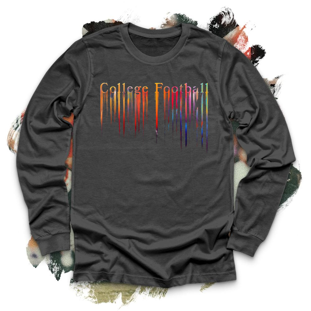 College Football Rainbow Drip Long Sleeve