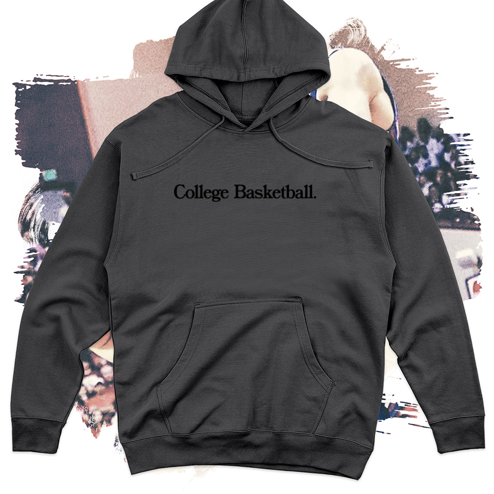 College Basketball Black Midweight Hoodie