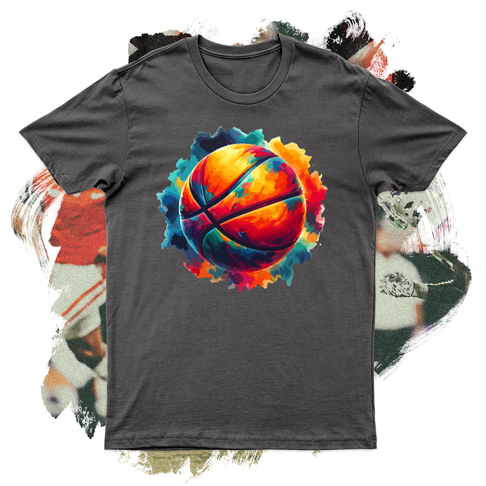 Basketball Vibrant Watercolor Softstyle Tee