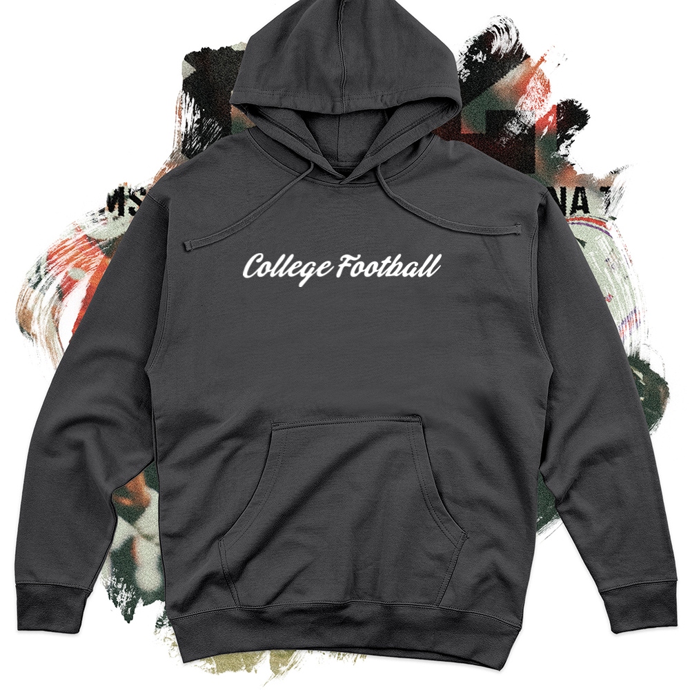 College Football Script White Midweight Hoodie