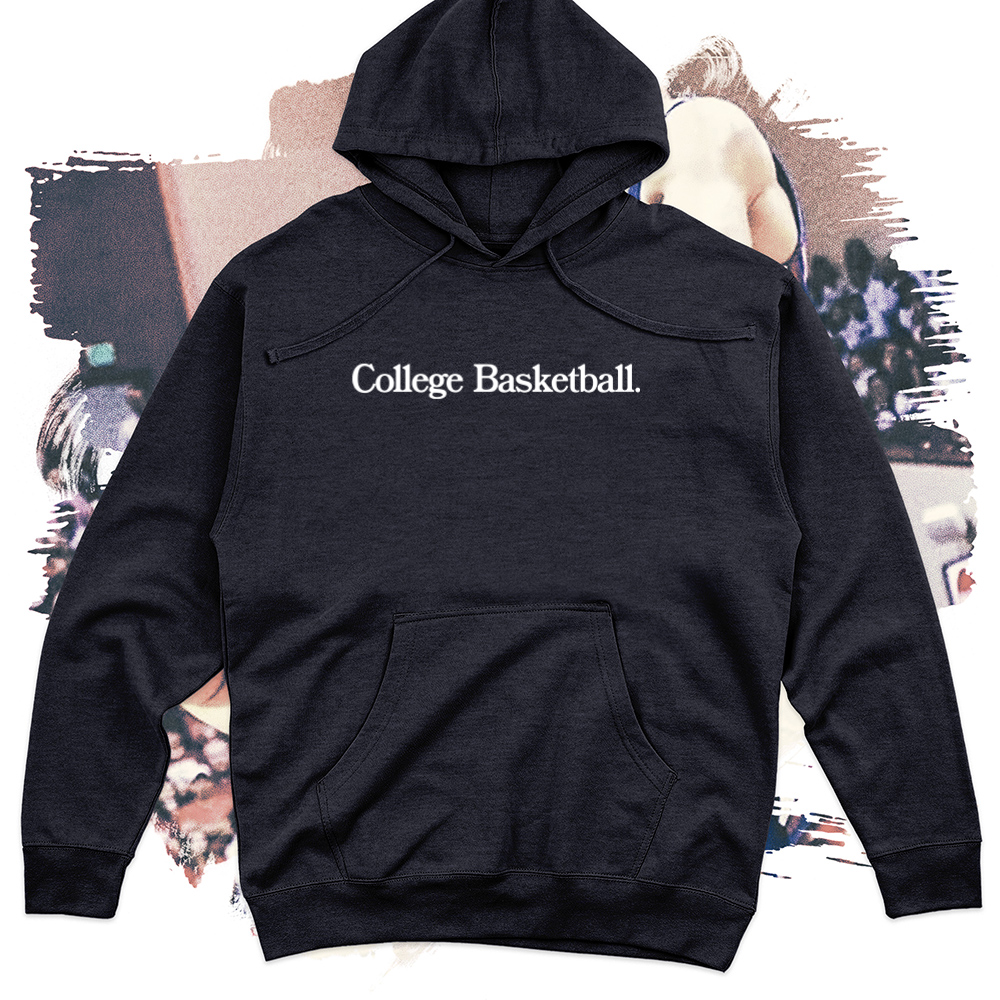 College Basketball White Midweight Hoodie