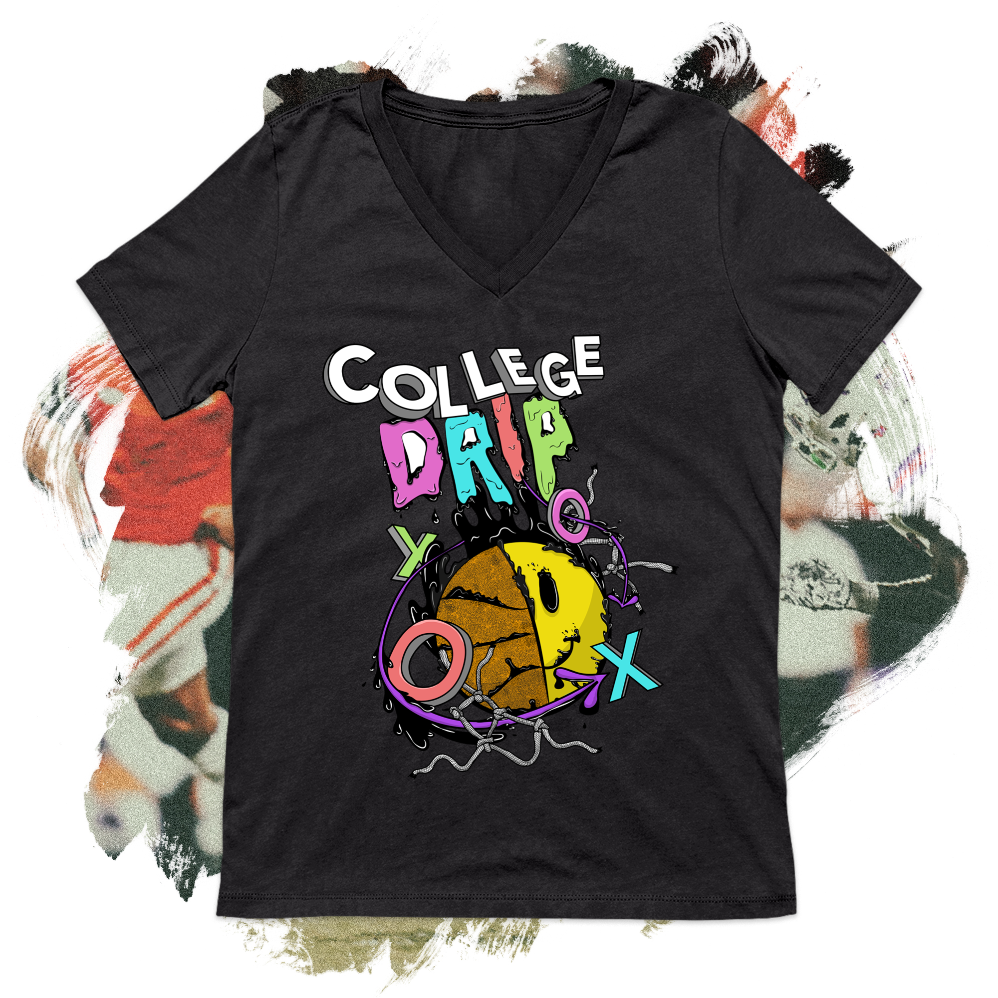 College Drip Color V-Neck