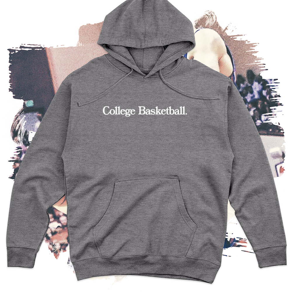 College Basketball White Midweight Hoodie