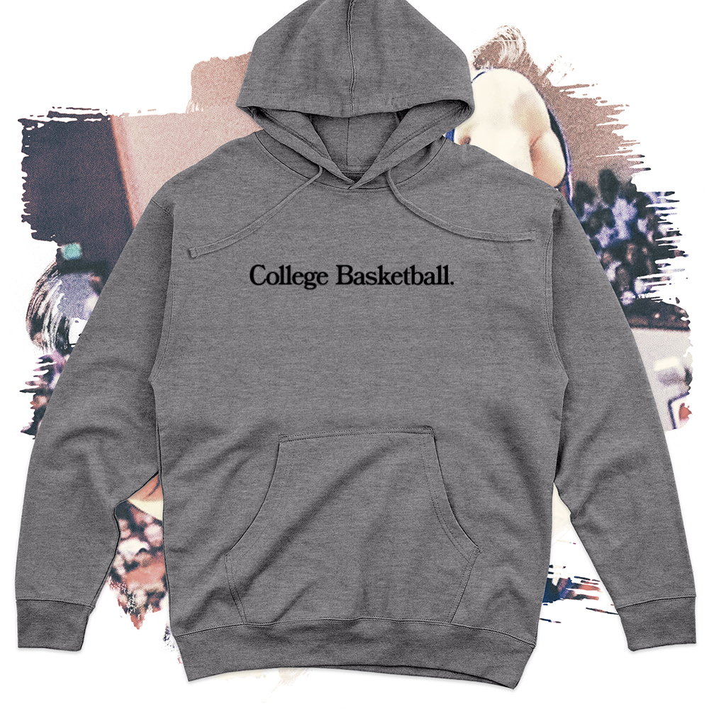 College Basketball Black Midweight Hoodie