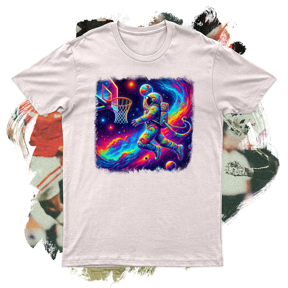 A Psychedelic Astronaut Facing the Hoop Softstyle Tee