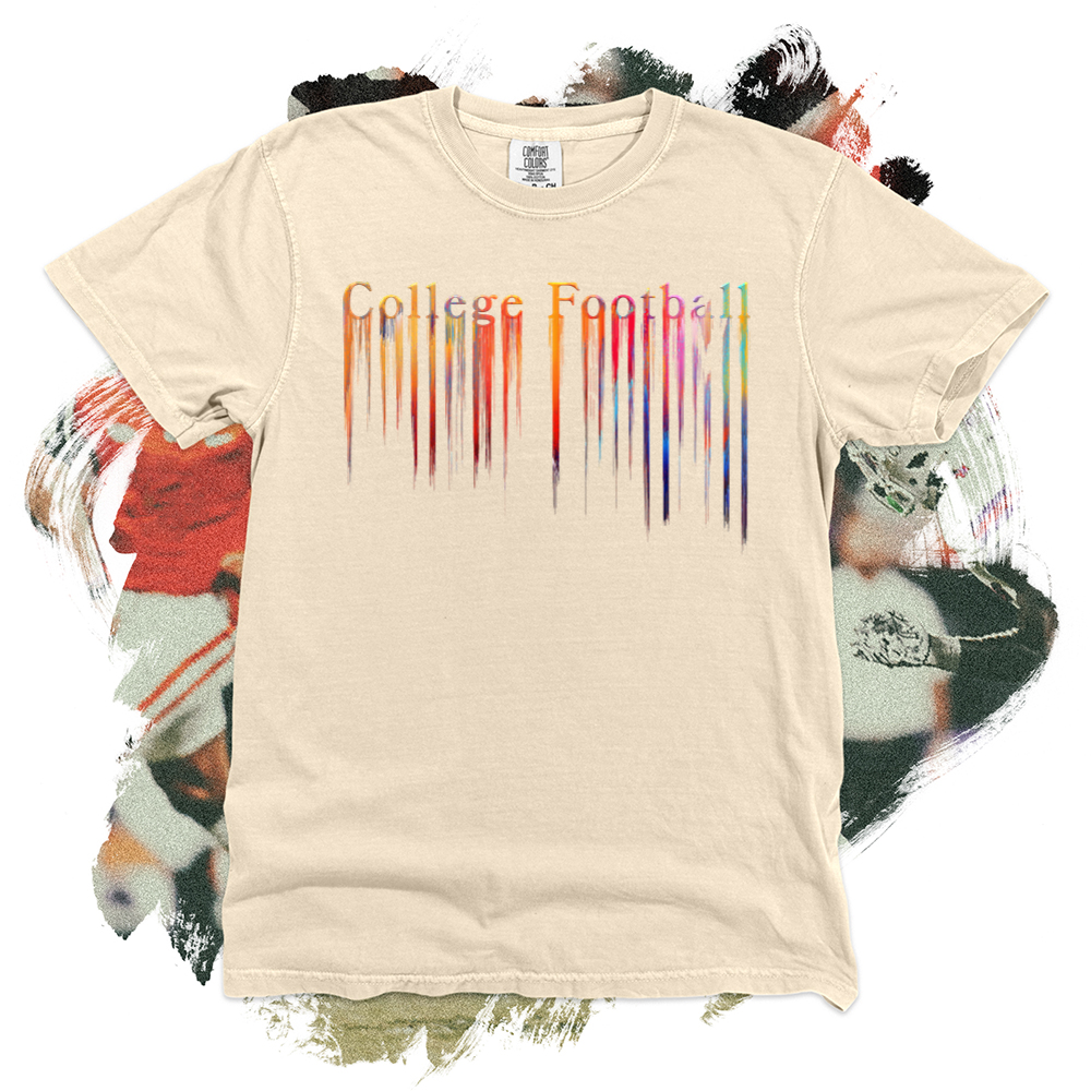 College Football Rainbow Drip Comfort Blend Tee