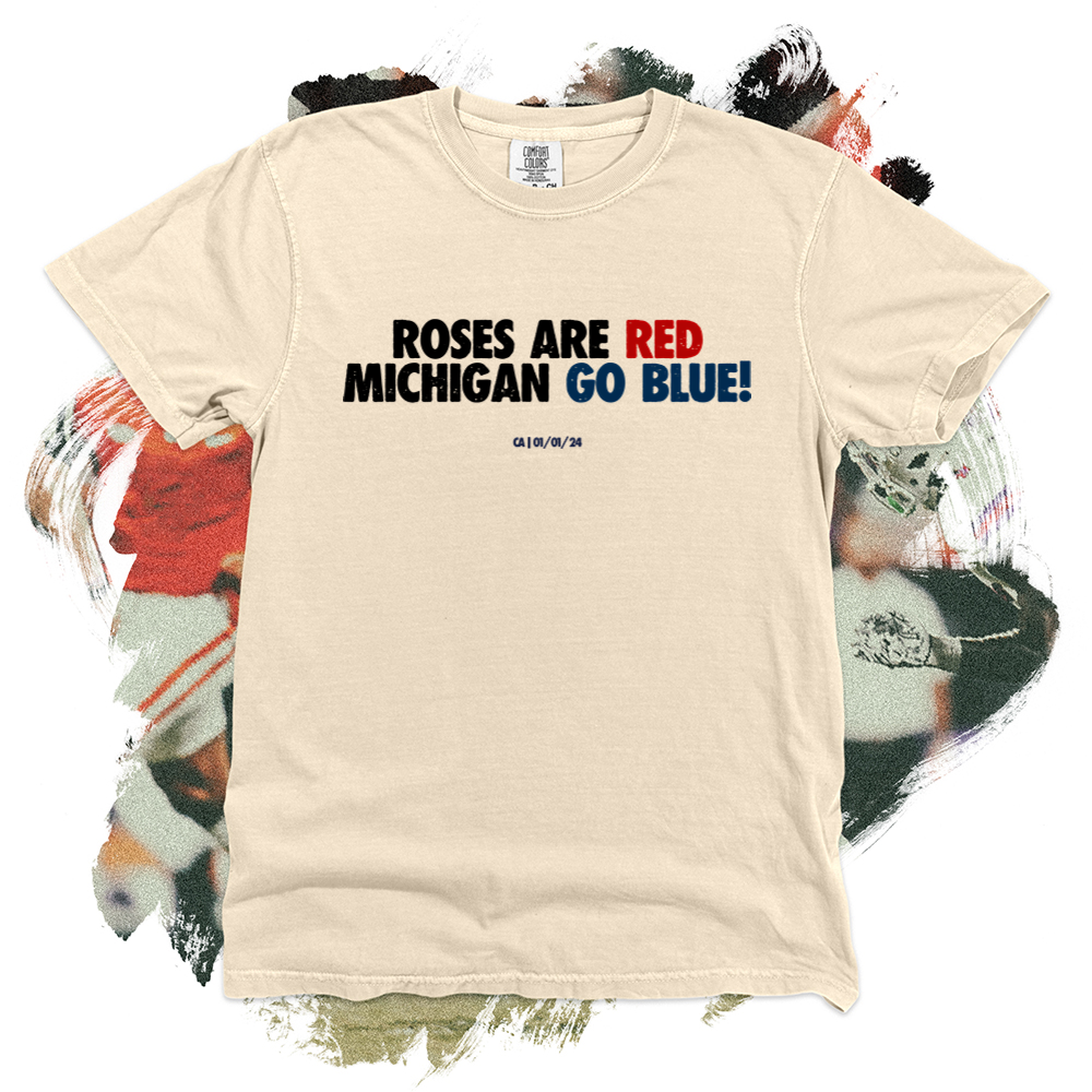 Roses Are Red Michigan Go Blue Comfort Blend Tee