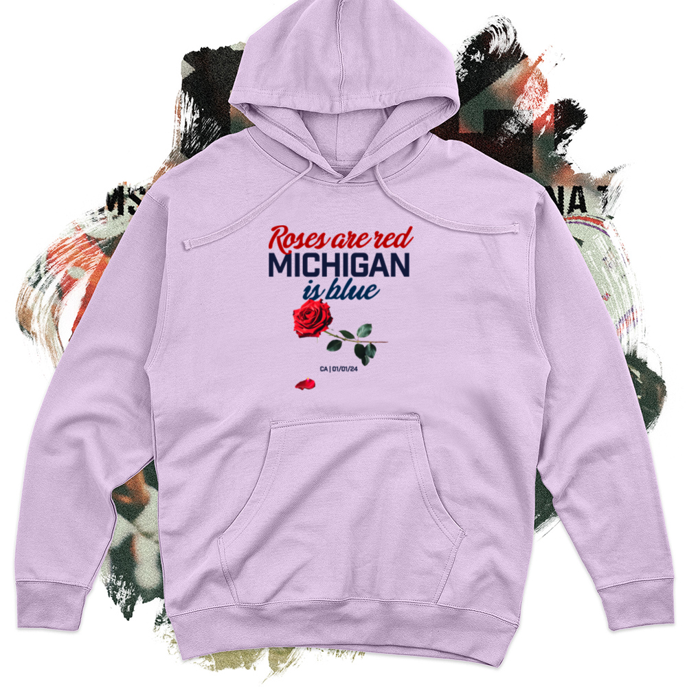 Roses are Red Michigan is Blue Midweight Hoodie