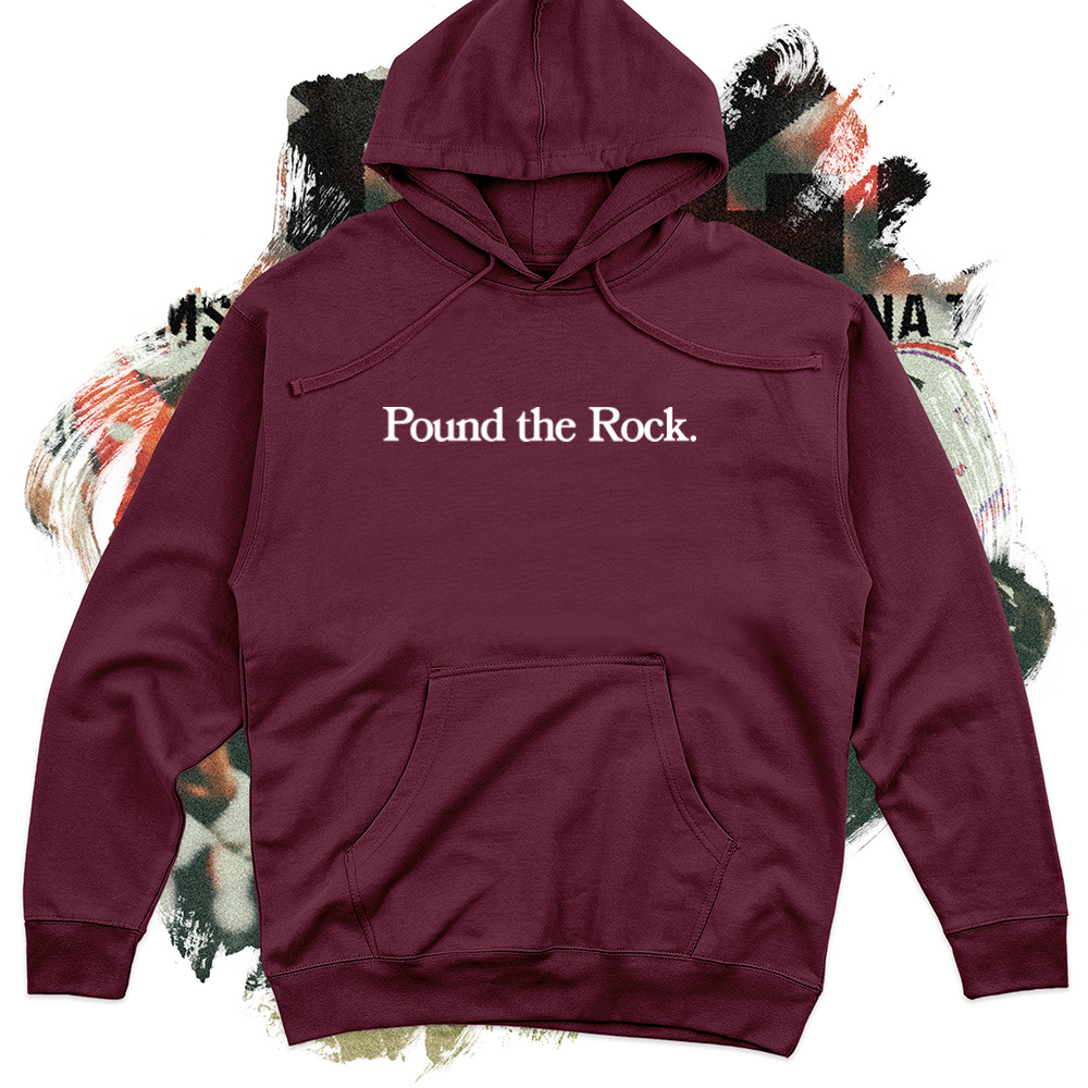 Pound the Rock White Football Midweight Hoodie