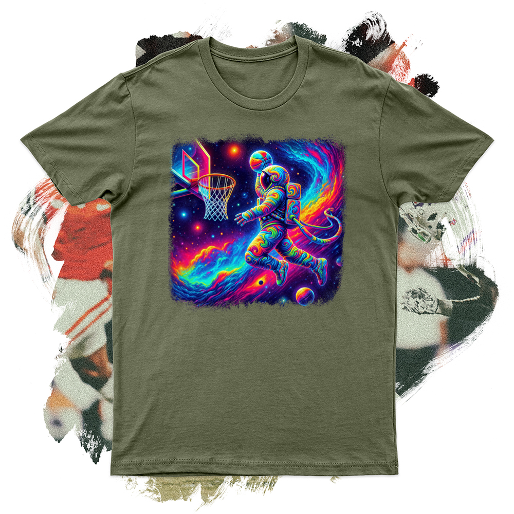 A Psychedelic Astronaut Facing the Hoop Softstyle Tee