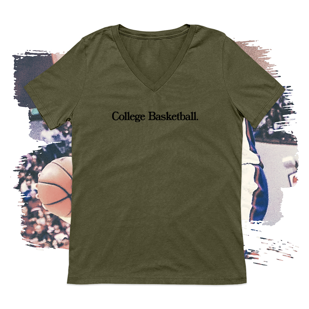 College Basketball Black V-Neck