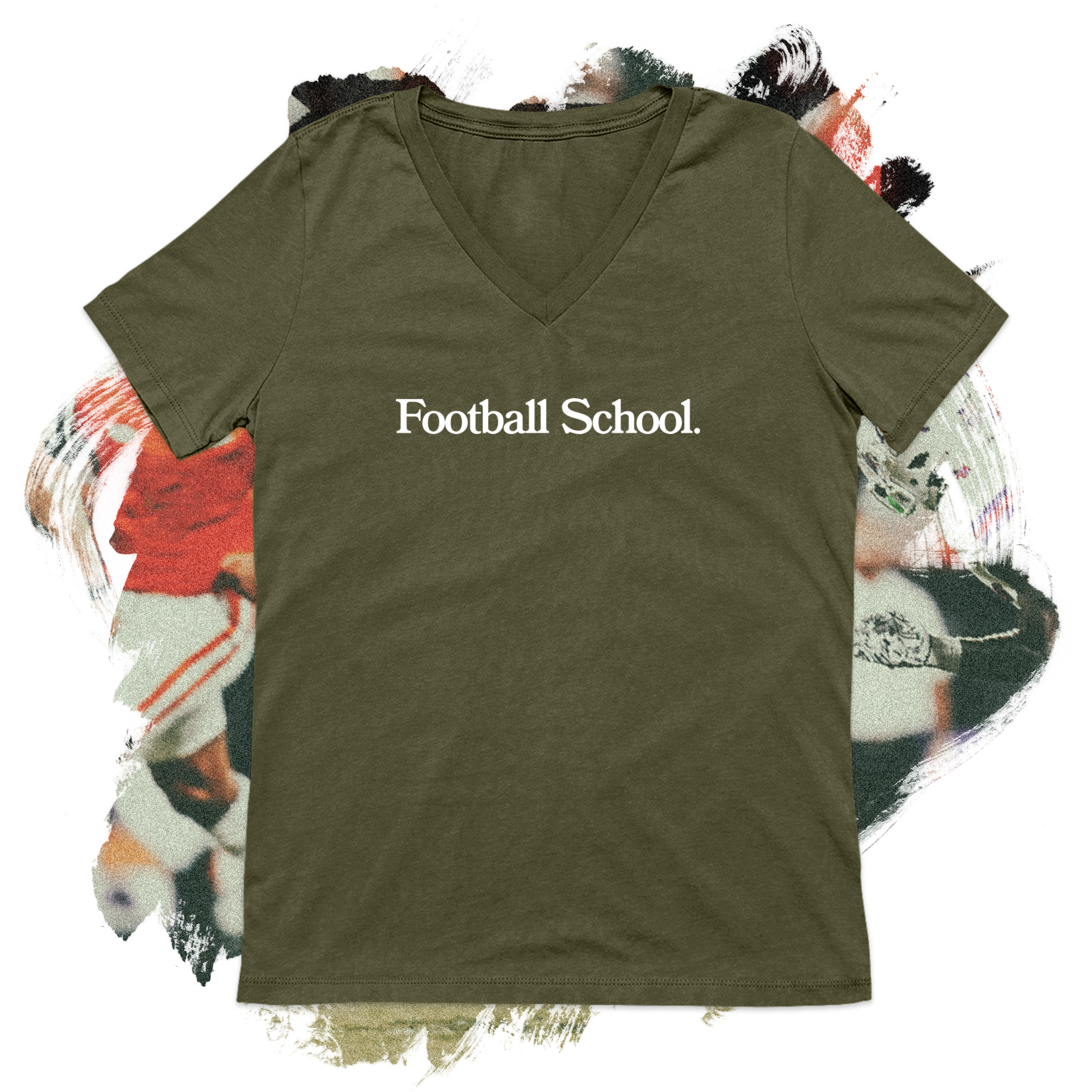 Football School White V-Neck
