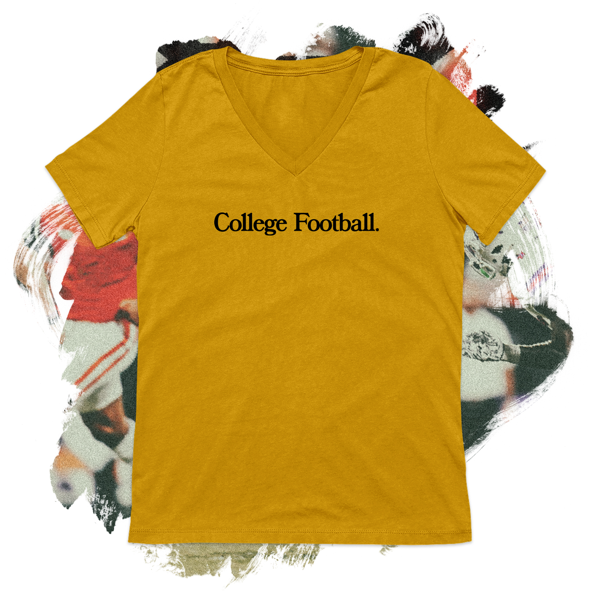 College Football Black V-Neck