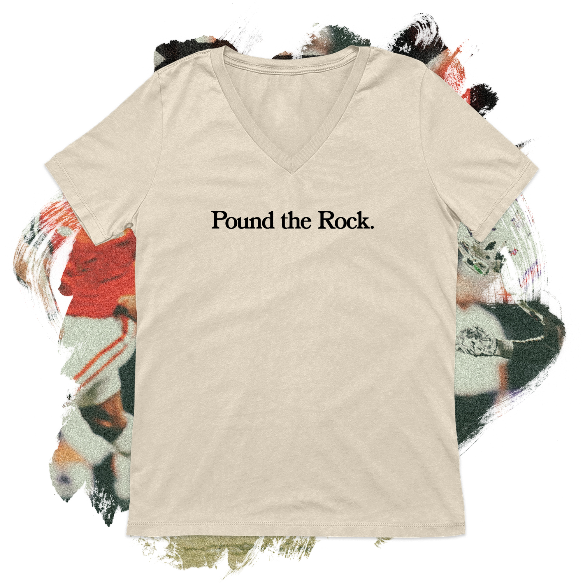 Pound the Rock Black V-Neck