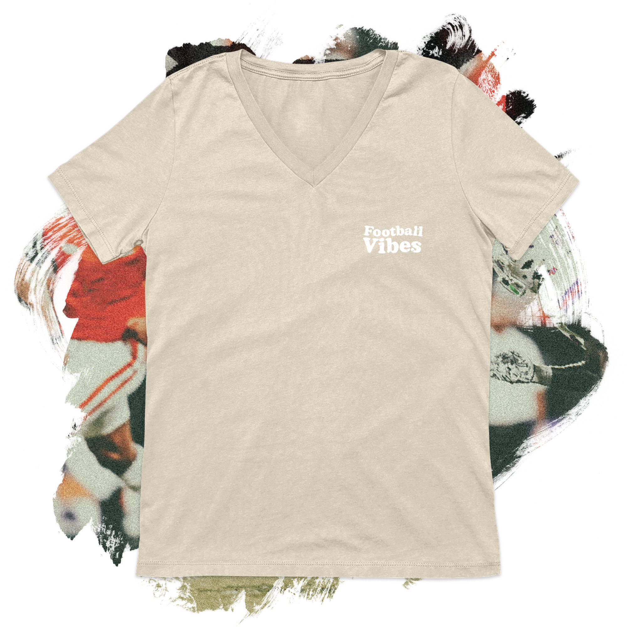 Football Vibes White 02 V-Neck