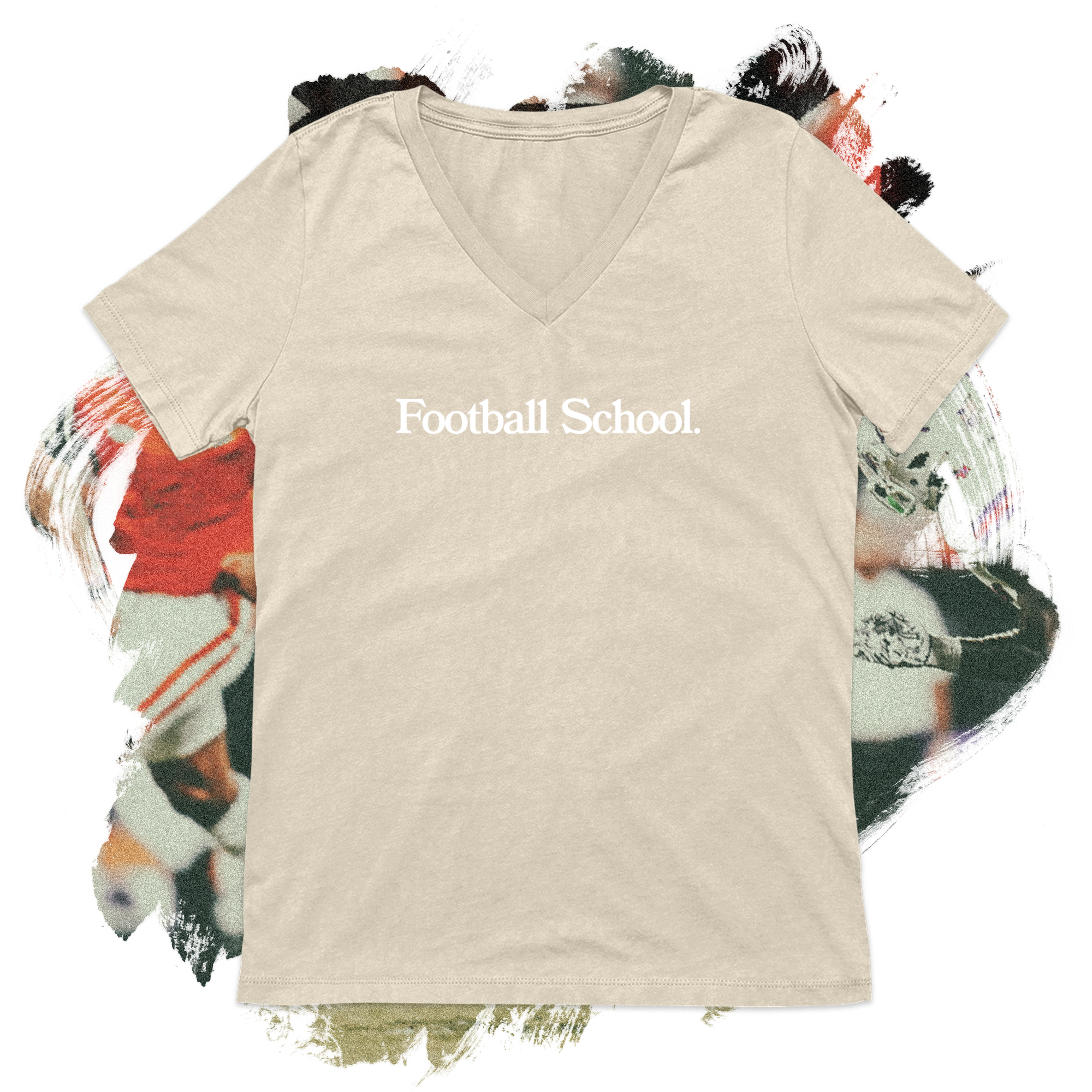 Football School White V-Neck