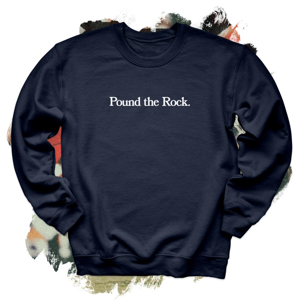 Pound the Rock White Crewneck