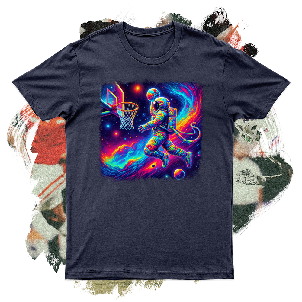 A Psychedelic Astronaut Facing the Hoop Softstyle Tee