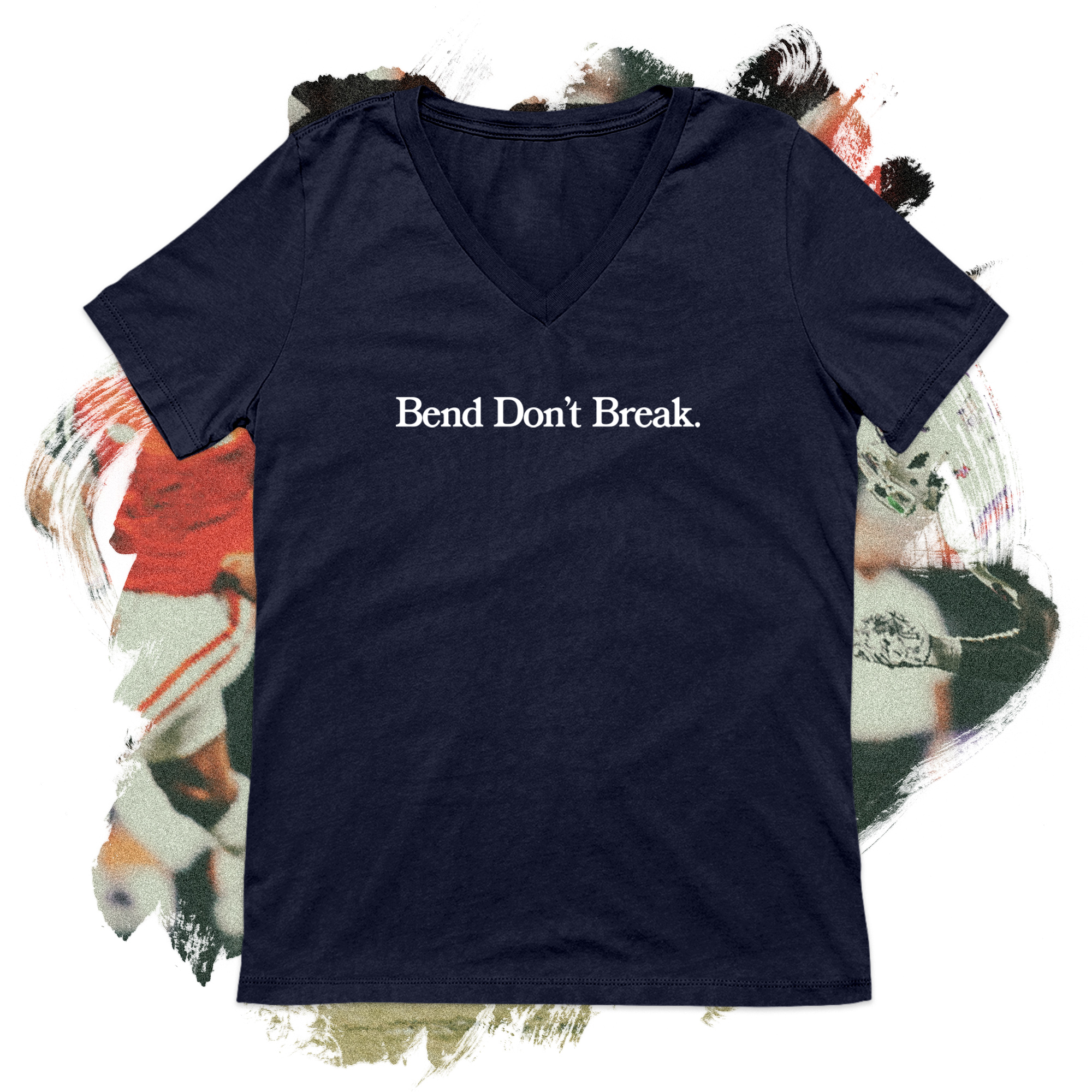 Bend Don't Break White V-Neck