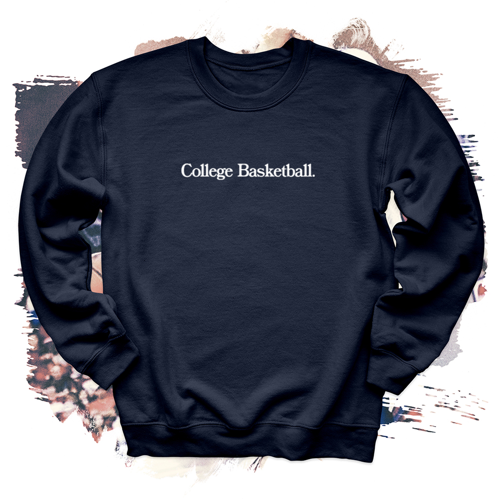 College Basketball White Crewneck