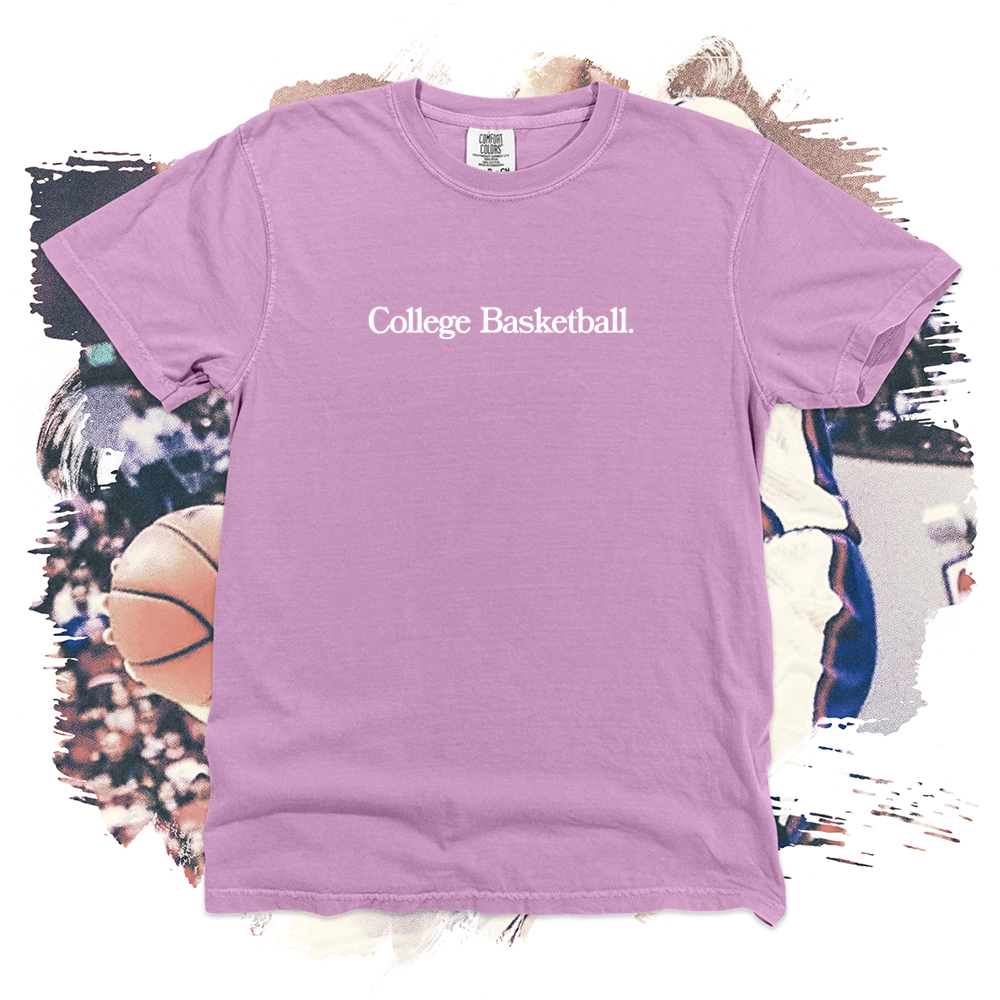 College Basketball White Heavy Cotton Tee