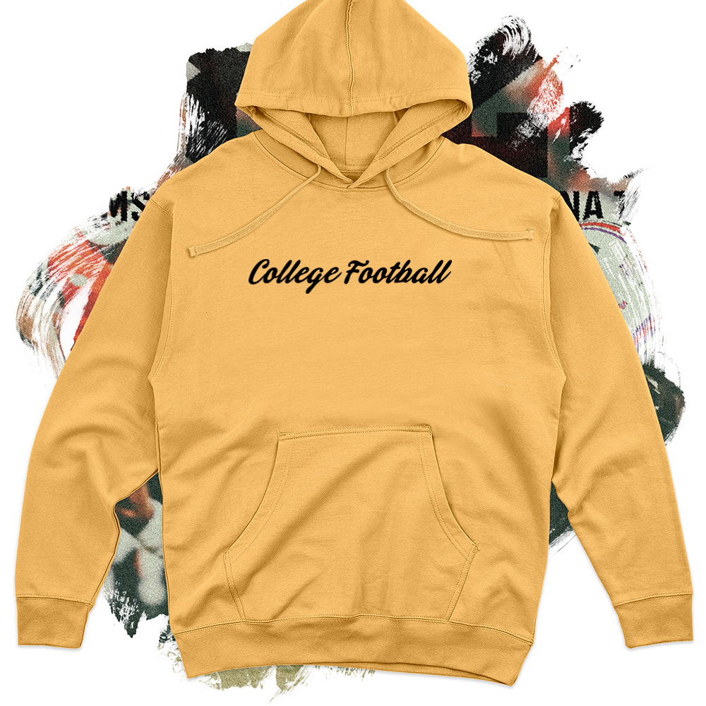 College Football Script Black Midweight Hoodie