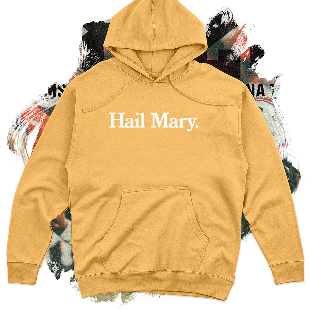 Hail Mary White Football Midweight Hoodie