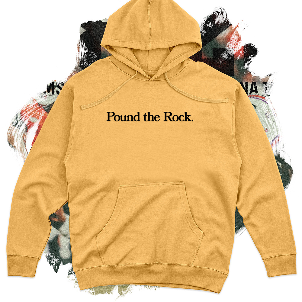 Pound the Rock Black Football Midweight Hoodie