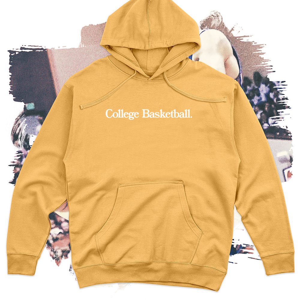 College Basketball White Midweight Hoodie