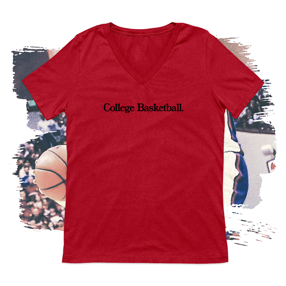 College Basketball Black V-Neck