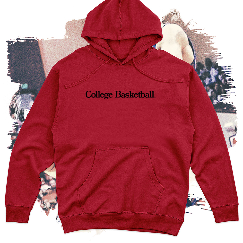 College Basketball Black Midweight Hoodie