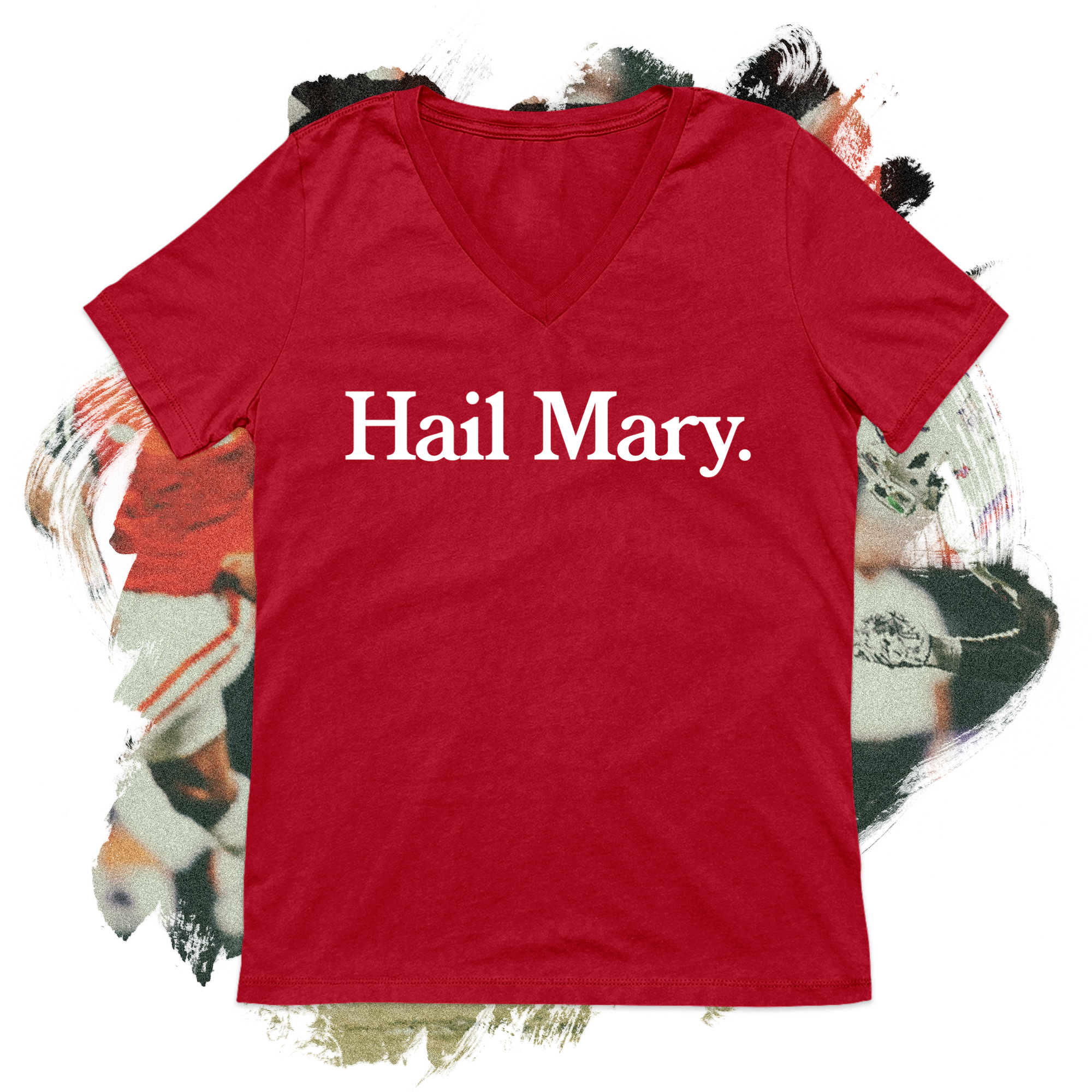Hail Mary White V-Neck