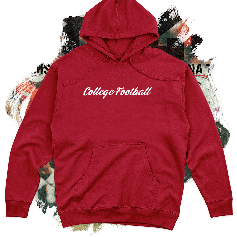 College Football Script White Midweight Hoodie