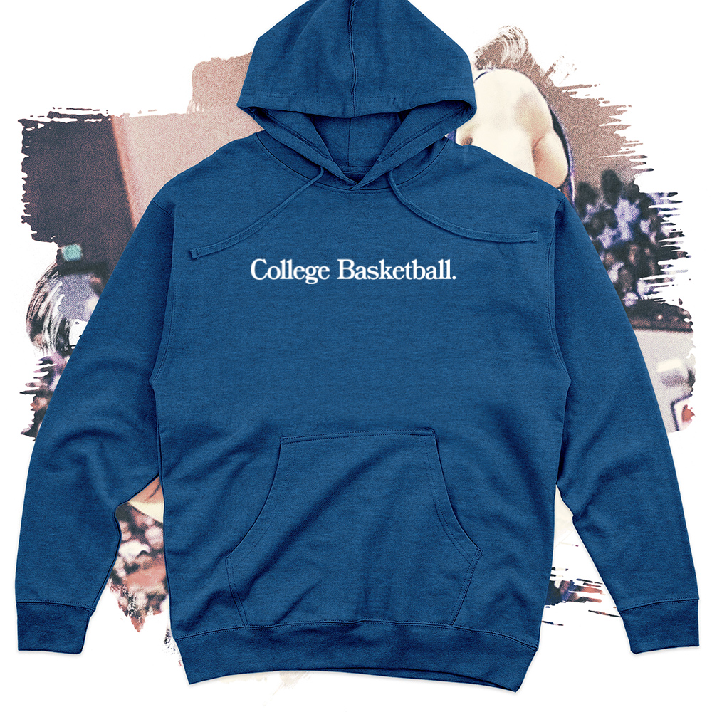 College Basketball White Midweight Hoodie