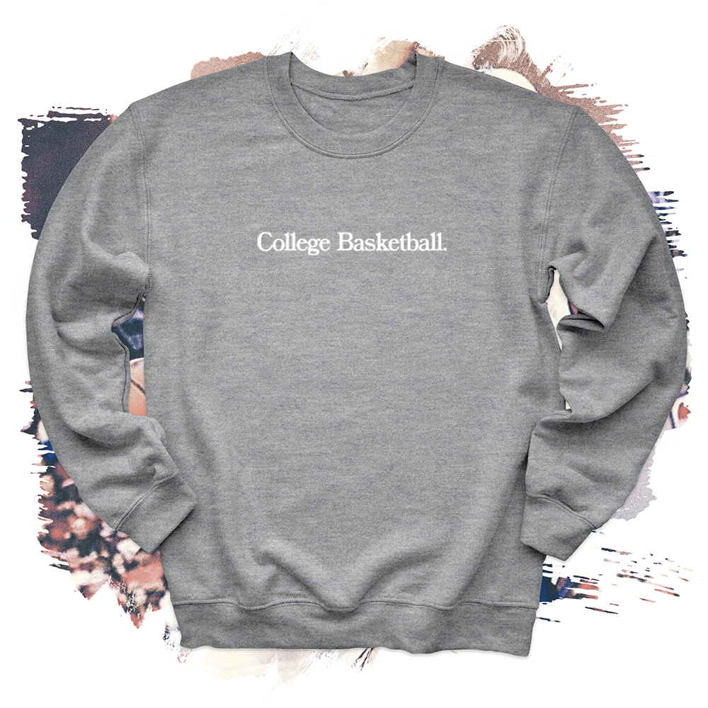 College Basketball White Crewneck