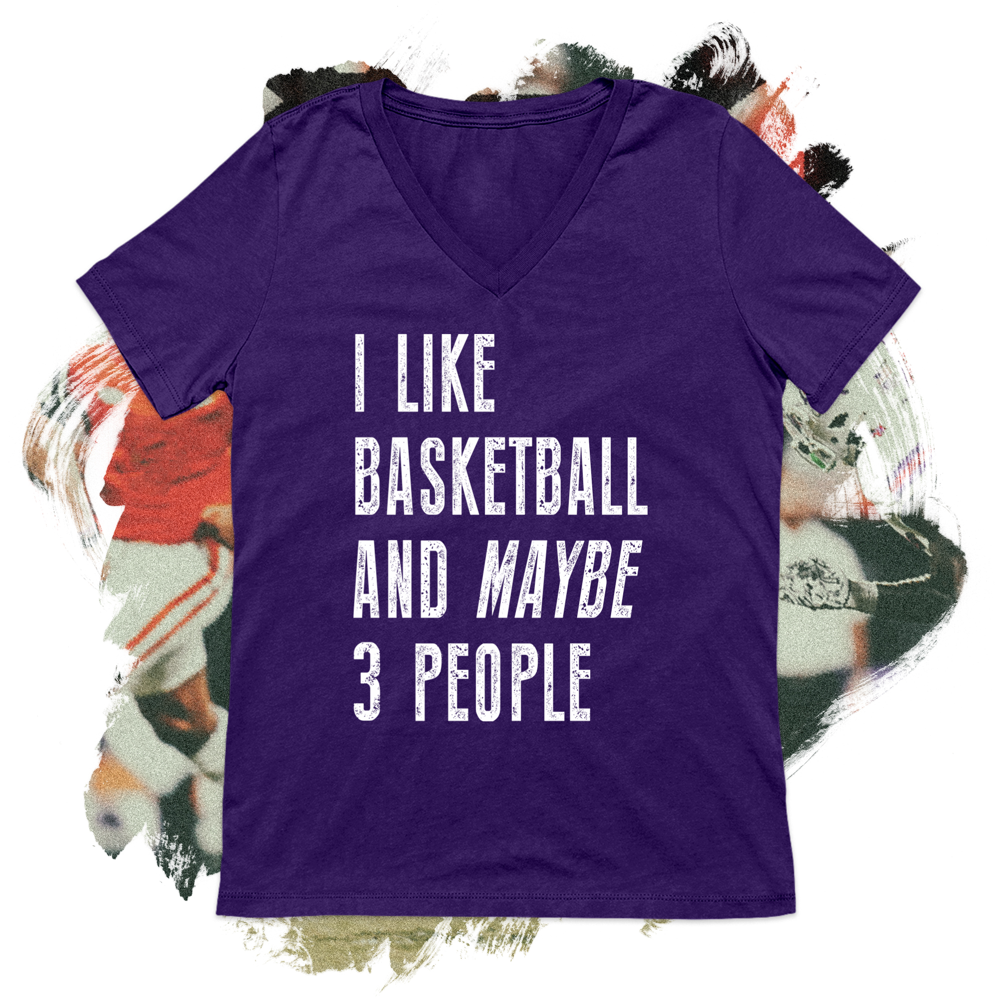 I Like Basketball V-Neck