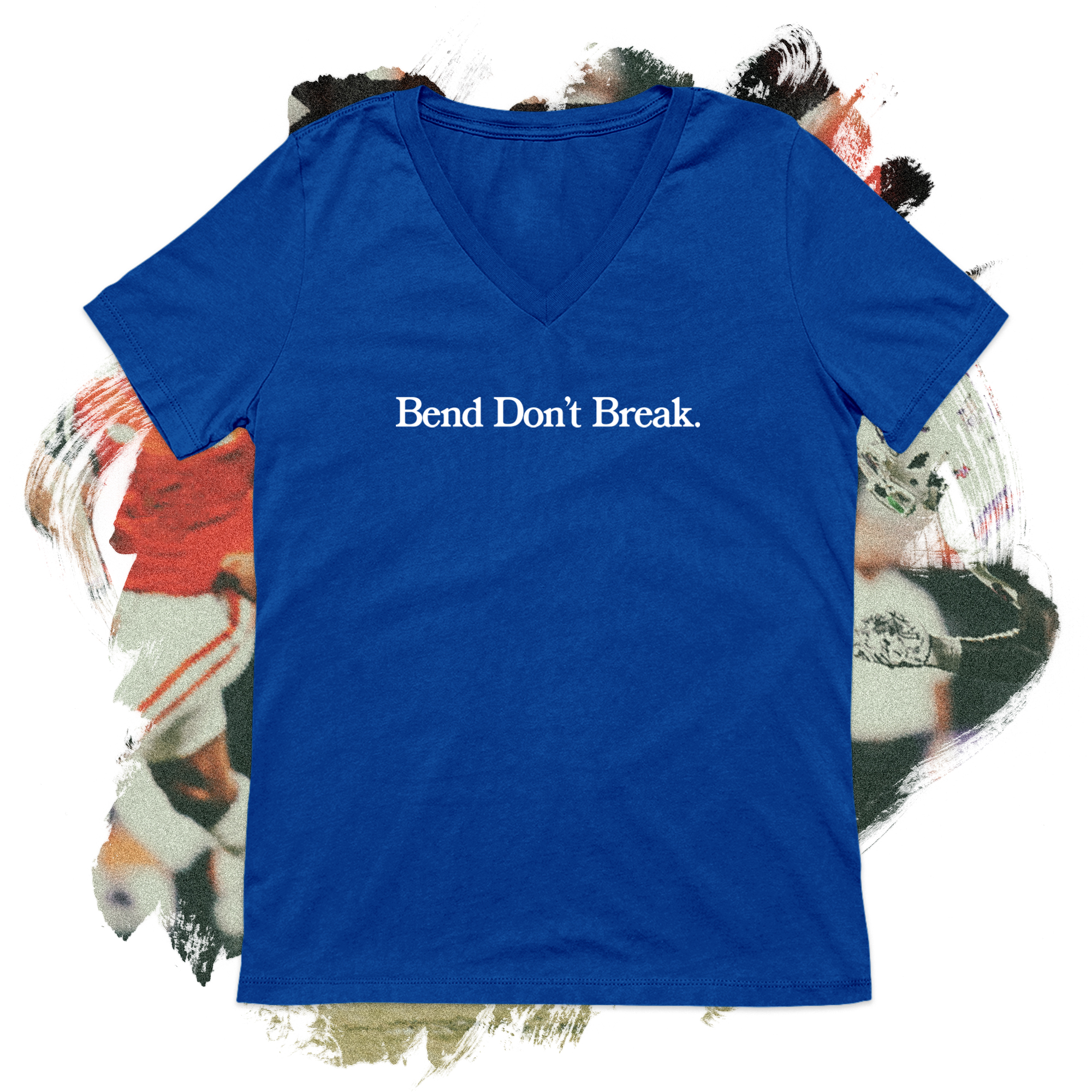 Bend Don't Break White V-Neck