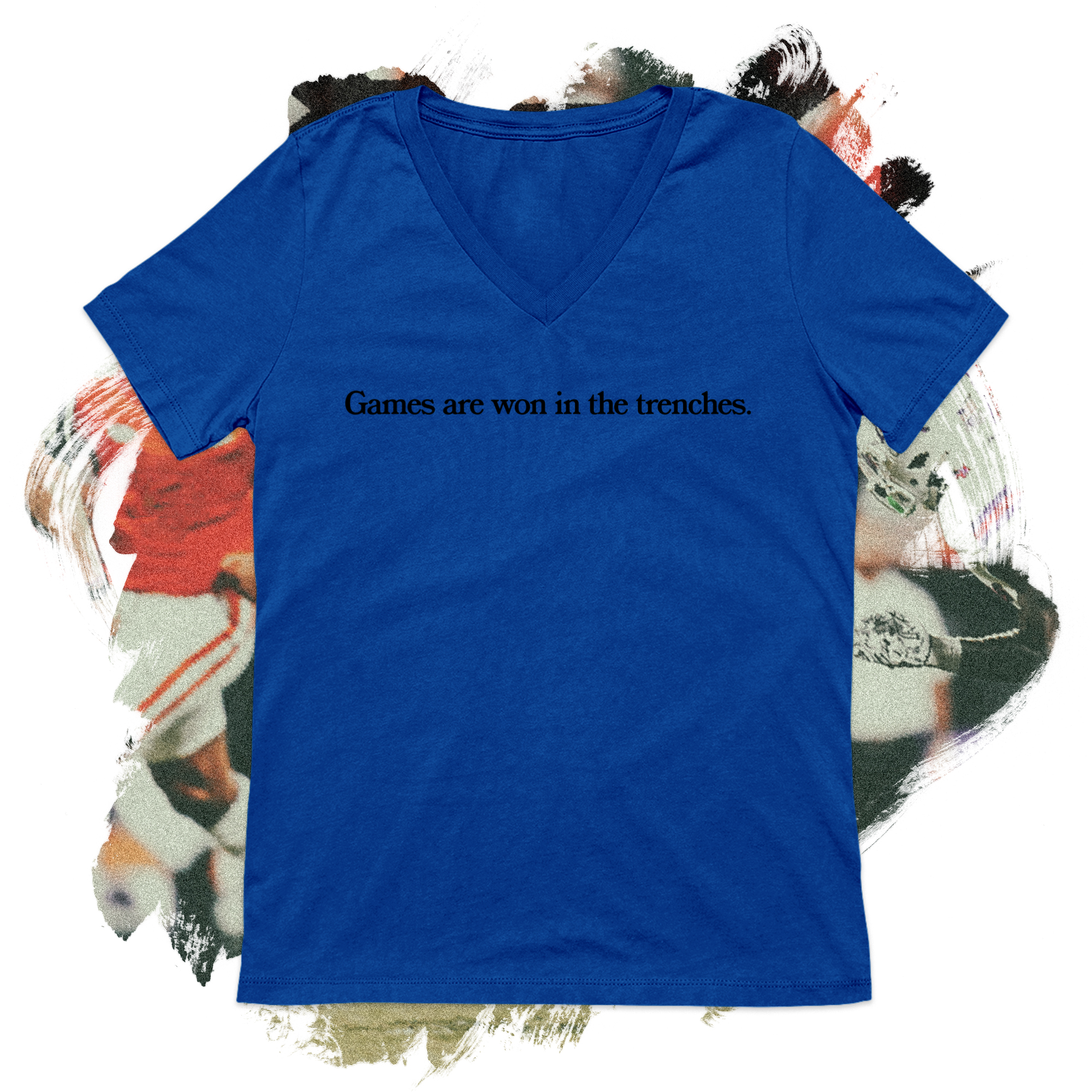 Games Are Won in the Trenches Black V-Neck