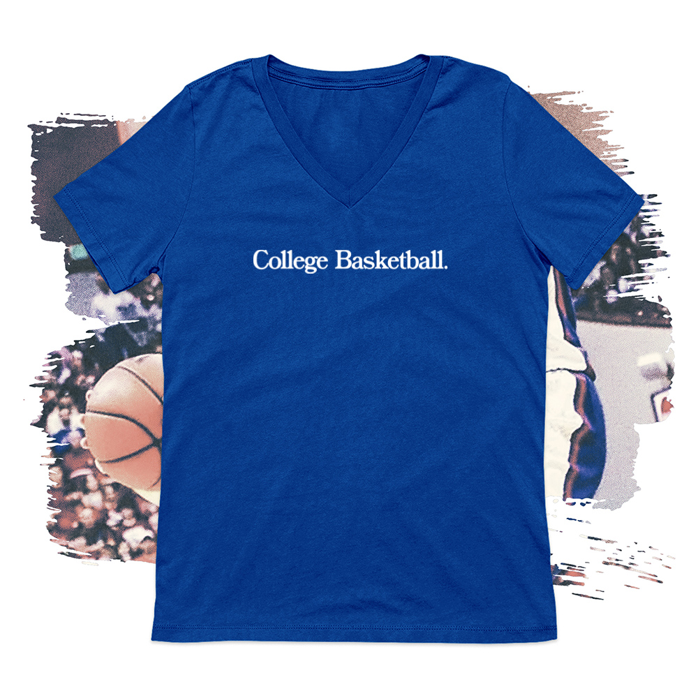 College Basketball White V-Neck